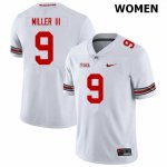 NCAA Ohio State Buckeyes Women's #9 Jack Miller III White Nike Football College Jersey QJO3345SB